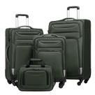 Conjunto de bagagem Coolife de 4 peças Spinner Softshell com fechadura TSA