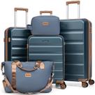 Conjunto de bagagem Eeeza de 5 peças com rodas giratórias TSA Lock ABS