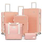 Conjunto de bagagem imiomo, 3 peças, expansível, rígido, com fechadura TSA, rosa