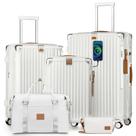 Conjunto de bagagem Joyway de 5 peças com porta-copos expansível 25% branco