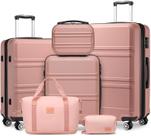 Conjunto de bagagem Kono de 3 peças expansível com TSA Lock Spinner Nude