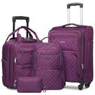 Conjunto de bagagem LARVENDER Softside Carry On de 4 peças com trava TSA Conjunto de bagagem LARVENDER Softside Carry On de 4 peças com trava TSA