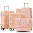 Conjunto de bagagem Merax ABS Hardshell Spinner Wheel TSA Lock Pink