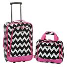 Conjunto de Bagagem Rockland Fashion Softside Upright - Chevron Rosa
