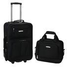 Conjunto de bagagem Rockland Fashion Softside Upright de 2 peças preto