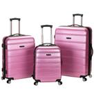 Conjunto de bagagem Rockland Melbourne Hardside Expansível Rosa 3 unidades