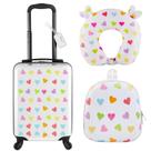 Conjunto de bagagem Sanwuta Heart de 4 peças para meninas de 43 cm com acessórios