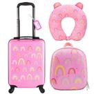 Conjunto de bagagem Sanwuta Rainbow 43 cm com mochila e travesseiro de pescoço