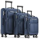 Conjunto de bagagem SHOWKOO Softside expansível leve azul