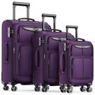 Conjunto de bagagem SHOWKOO Softside expansível leve roxo