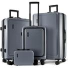 Conjunto de bagagem TRAVELARIM Hard Shell com rodas giratórias, 4 peças, cinza