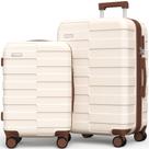 Conjunto de bagagem Vipbox, 2 peças, 50/60 cm, policarbonato rígido, branco