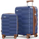 Conjunto de bagagem Vipbox, 2 peças, PC rígido de 50/60 cm com fechadura TSA, azul