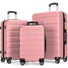 Conjunto de bagagem YEMENREN Hardside Lightweight com rodas giratórias rosa