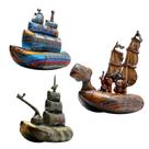 Conjunto de balões 3D Ship Foil, 3 unidades Navio pirata, cruzeiro, morcego