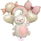 Conjunto de balões Bear Foil, 6 peças em cor pastel e doce para festa