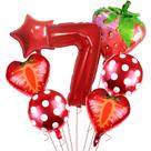 Conjunto de balões com tema de morango, 7 unidades com balão de 7 números Conjunto de balões com tema de morango, 7 unidades com balão de 7 números