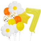 Conjunto de balões Daisy Foil, 12 unidades com número 7 para aniversário de crianças