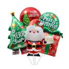 Conjunto de balões de alumínio de Natal, árvore de Natal, 5 unidades