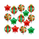Conjunto de balões de alumínio de Natal de 14 peças com vários designs