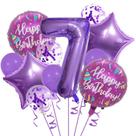 Conjunto de balões de aniversário, 11 unidades, balões de alumínio roxo de 32 polegadas Conjunto de balões de aniversário, 11 unidades, balões de alumínio roxo de 32 polegadas