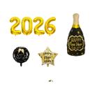 Conjunto De Balões De Ano Novo Preto E Dourado 10 Peças 2026 Decorações De Festa De Ano Novo Balões