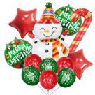 Conjunto de balões de festa de Natal, 12 peças de boneco de neve, Santa Candy Cane Conjunto de balões de festa de Natal, 12 peças de boneco de neve, Santa Candy Cane