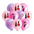 Conjunto de balões de látex de 12 polegadas, 18 peças de batom com tema cosmético Conjunto de balões de látex de 12 polegadas, 18 peças de batom com tema cosmético