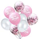 Conjunto de balões de látex Team Bride de 12 polegadas rosa, prata (10 unidades)