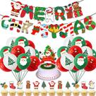 Conjunto de balões de Natal e banners de papel, 44 unidades com coberturas de bolo