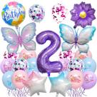Conjunto de balões de segundo aniversário, borboleta e tema floral x25 Conjunto de balões de segundo aniversário, borboleta e tema floral x25