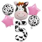 Conjunto de balões Farm Cow Theme, 5 unidades com balão de vaca para festa infantil