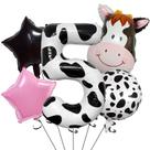 Conjunto de balões Farm Cow Theme, festa de 5º aniversário, 5 unidades, 1 m Conjunto de balões Farm Cow Theme, festa de 5º aniversário, 5 unidades, 1 m