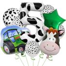 Conjunto de balões Farmyard Animal, 7 unidades com papel alumínio número 5 para crianças