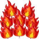 Conjunto de balões: Fire Flame Shape, vermelho e amarelo, 8 unidades