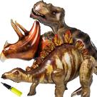 Conjunto de balões infláveis de dinossauro, 3 peças com inflador para festa