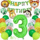 Conjunto de balões Jungle Animal Birthday, 25 unidades de alumínio, leão, tigre