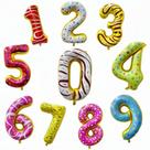 Conjunto de balões metalizados, estilo donut, número 32 polegadas, 10 unidades Conjunto de balões metalizados, estilo donut, número 32 polegadas, 10 unidades