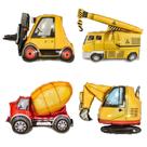Conjunto de balões para veículos de construção, 4 peças Empilhadeira, guindaste