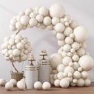 Conjunto de balões RUBFAC Ivory White Latex 129 unidades para decoração de festa Conjunto de balões RUBFAC Ivory White Latex 129 unidades para decoração de festa