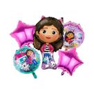 Conjunto De Balões Temáticos Da Casa Da Gabby Para Festa De Aniversário Infantil Com 5 Peças Em