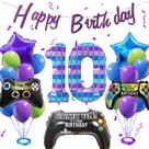 Conjunto de balões temáticos de videogame JUANBUDONG com número 10