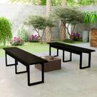 Conjunto de Banco Estilo Industrial Com Base De Ferro Decorativo Jardim