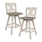 Conjunto de bancos de bar Homelegance Swivel High Back, madeira maciça branca