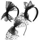 Conjunto de bandanas de renda Hicarer 80's Black com laço para mulheres (3 unidades)