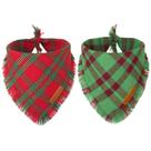 Conjunto de bandanas para cães de Natal ADOGGYGO, vermelho, verde, xadrez, pequeno Conjunto de bandanas para cães de Natal ADOGGYGO, vermelho, verde, xadrez, pequeno