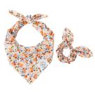 Conjunto de bandanas para cães e elásticos combinando E-Clover Flower