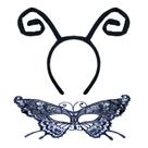 Conjunto de bandanas YAXAMING Halloween Butterfly Antenna Máscara de renda