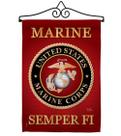 Conjunto de bandeiras de jardim Breeze Decor Marine Corps USMC 13 x 18,5 polegadas