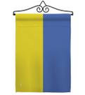 Conjunto de bandeiras de jardim da Ucrânia Cabide de parede Nacionalidade regional Nação Internacional Mundo País Área particular Pequeno presente decorativo Banner de casa de jardim em frente e verso fabricado nos EUA 13 x 18,5
